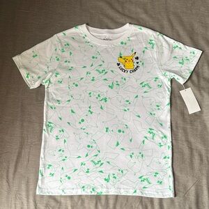 Kids White and Green Pikachu T-Shirt
